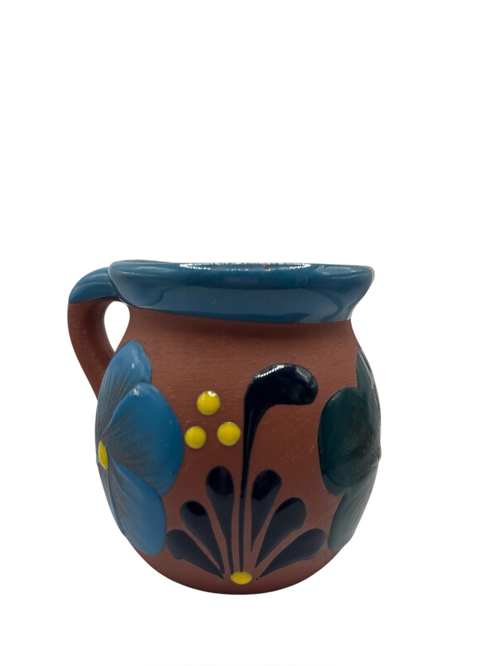 Jarrito de Barro Decorado Colorful Decorated Mexican Pottery mug - Picture 2 of 8